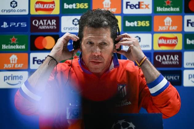Ahead of Arsenal v Atletico Madrid - UEFA Champions League LONDON, UNITED KINGDOM - MAY 4: Head coach of Atletico Madrid Diego Simeone attends a press conference, PK, Pressekonferenz ahead of the UEFA Champions League semi-final match against Arsenal at Emirates Stadium in London, United Kingdom on May 4, 2026. Rasid Necati Aslim Anadolu London United Kingdom. Editorial use only. Please get in touch for any other usage.  Copyright: x2026xAnadoluxRasidxNecatixAslimx