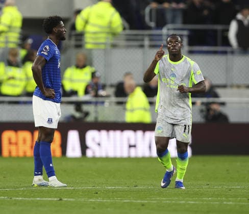 Everton v Manchester City, FA Premier League 04.05.26 Everton v Manchester City, FA Premier League Bradley Ormesher The Times Jérémy Doku of Manchester City celebrates scoring his teams opening goal of the match 0-1  Copyright: xBradleyxOrmesherx NINTCHDBPICT001078282738