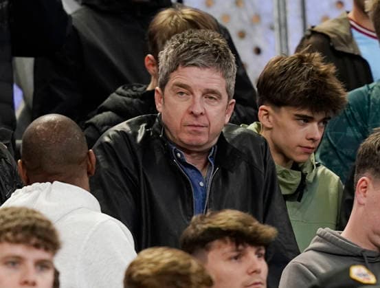 Liverpool, England, 4th May 2026. Musician and Manchester City fan Noel Gallagher in the away end during the Everton vs Manchester City Premier League match at Hill Dickinson Stadium, Liverpool. Picture credit should read: Andrew Yates Sportimage EDITORIAL USE ONLY. No use with unauthorised audio, video, data, fixture lists, club league logos or live services. Online in-match use limited to 120 images, no video emulation. No use in betting, games or single club league player publications. SPI_026_AY_Everton_Man_City SPI-4779-0026
