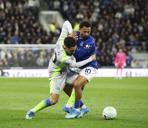 Everton v Manchester City, FA Premier League 04.05.26 Everton v Manchester City, FA Premier League Bradley Ormesher The Times Iliman Ndiaye of Everton and Rayan Cherki of Manchester City  Copyright: xBradleyxOrmesherx NINTCHDBPICT001078288007