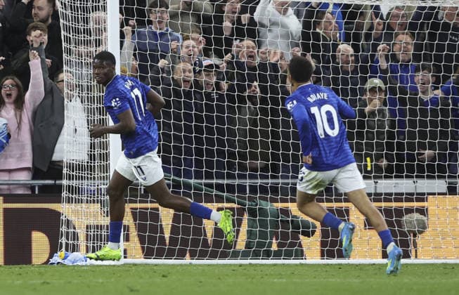 Everton v Manchester City, FA Premier League 04.05.26 Everton v Manchester City, FA Premier League Bradley Ormesher The Times Thierno Barry of Everton scores and celebrates scoring his teams 3rd goal 3-1  Copyright: xBradleyxOrmesherx NINTCHDBPICT001078292411