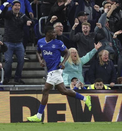 Everton v Manchester City, FA Premier League 04.05.26 Everton v Manchester City, FA Premier League Bradley Ormesher The Times Thierno Barry of Everton scores and celebrates scoring his teams 3rd goal 3-1  Copyright: xBradleyxOrmesherx NINTCHDBPICT001078292457