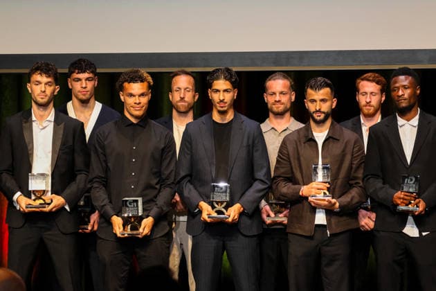 Fussball: Schweiz: SAFP Golden 11 Award; Kultur & Kongresshaus Aarau, 04.05.2026 (Aarau, Schweiz); Beste Startelf der Challenge League Saison 2025 26 Aarau Kultur&Kongresshaus Aarau Aargau Schweiz Copyright: xAmiirxAmedjouax