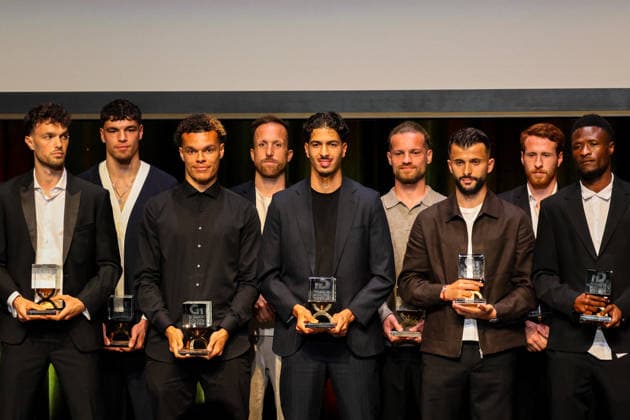 Fussball: Schweiz: SAFP Golden 11 Award; Kultur & Kongresshaus Aarau, 04.05.2026 (Aarau, Schweiz); Beste Startelf der Challenge League Saison 2025 26 Aarau Kultur&Kongresshaus Aarau Aargau Schweiz Copyright: xAmiirxAmedjouax