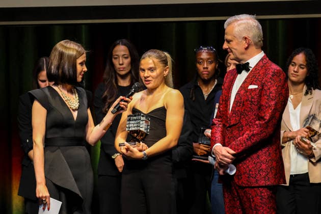Fussball: Schweiz: SAFP Golden 11 Award; Kultur & Kongresshaus Aarau, 04.05.2026 (Aarau, Schweiz); Anna Maria Therese Simonsson, Servette FC Chenois Feminin Aarau Kultur&Kongresshaus Aarau Aargau Schweiz Copyright: xAmiirxAmedjouax