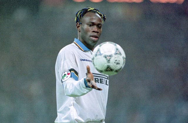 Parkstadion Gelsenkirchen, Germany 17.3.1998, UEFA Cup season 1997 1998, Schalke 04 vs. Inter Milan 1:1 --- Taribo WEST (Milan) *** Parkstadion Gelsenkirchen, Germany 17 3 1998, UEFA Cup season 1997 1998, Schalke 04 vs Inter Milan 1 1 Taribo WEST Milan