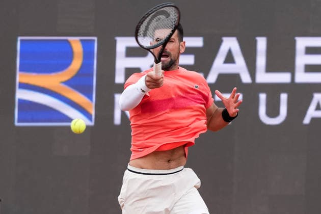 Novak Djokovic of Serbia during a training session at the Internazionali BNL d Italia 2026 tennis tournament at Foro Italico in Rome, Italy on May, 5, 2026. AntoniettaxBaldassarre