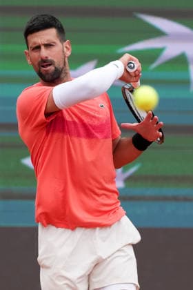 Novak Djokovic of Serbia during a training session at the Internazionali BNL d Italia 2026 tennis tournament at Foro Italico in Rome, Italy on May, 5, 2026. AntoniettaxBaldassarre