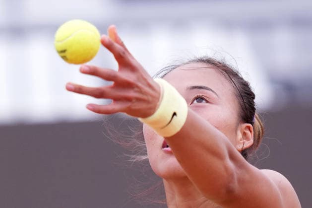 Qinwen Zheng (CHN) during the match between Anna Bondar (HUN) and Qinwen Zheng (CHN) at the Italian Open in Rome, Tuesday, May 5, 2026. (Alfredo Falcone LaPresse)  Copyright: xAlfredoxFalcone LaPressex
