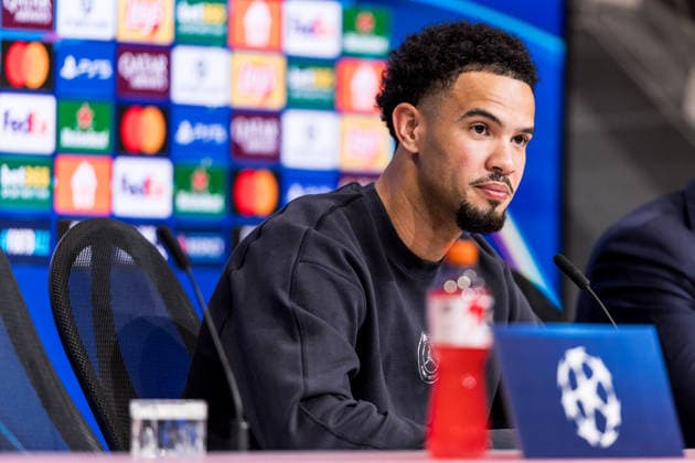 MUNICH, GERMANY - MAY 5: Warren Zaire-Emery (Paris Saint-Germain, 33) during the press conference, PK, Pressekonferenz of Paris Saint-Germain before the match between FC Bayern Muenchen vs Paris Saint-Germain at Allianz Arena on matchday -1 of the UEFA Champions League Semi Final on May 5, 2026 in Munich, Germany. Bavaria Germany Copyright: xSteffiexWunderlx