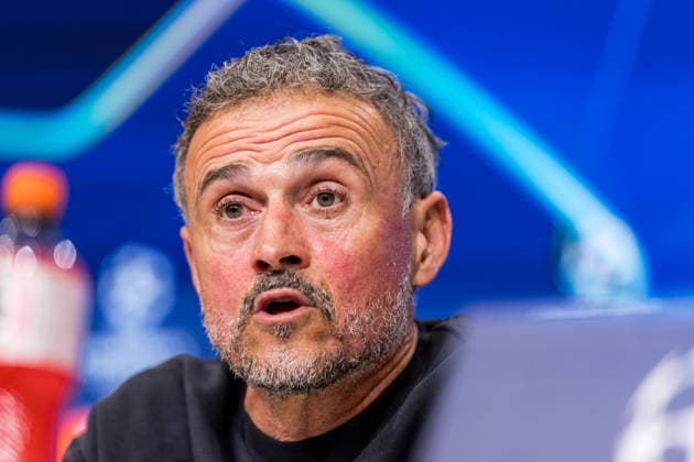 MUNICH, GERMANY - MAY 5: Luis Enrique (Head Coach Paris Saint-Germain) during the press conference, PK, Pressekonferenz of Paris Saint-Germain before the match between FC Bayern Muenchen vs Paris Saint-Germain at Allianz Arena on matchday -1 of the UEFA Champions League Semi Final on May 5, 2026 in Munich, Germany. Bavaria Germany Copyright: xSteffiexWunderlx