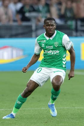 AUGUSTINE BOAKYE, St Etienne, Ligue 2, 2025-26, Saint Etienne vs Troyes 0-3, 25-04-2026, Azione, Action, Single shot LIGUE 2 2025-26 ST ETIENNE-TROYES 0-3