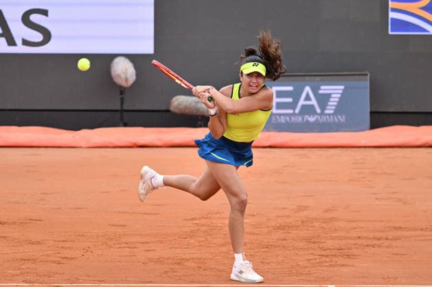 Petra Marcinko of Croazia in action against Oleksandra Ooliynkova of Ukraina during the Internazionali BNL d Italia Day One at Foro Italico on May 5, 2026 in Rome, Italy.  Copyright: xDomenicoxCippitelli IPAxSportx xipa-agency.netx xx IPA_74458469 IPA_Agency_IPA74458469