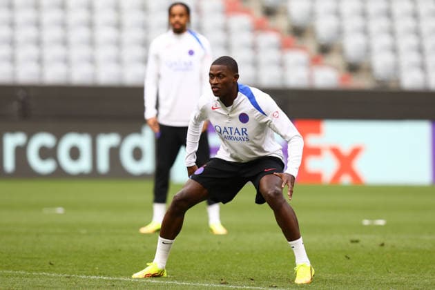 May 5, 2026, Munich, Bavaria, Germany: NUNO MENDES of Paris Saint-Germain during the last training session ahead of the UEFA Champions League 2025 26 Semi-final Leg 2 game against Bayern Munich at the Allianz Arena in Munich, Germany. Munich Germany - ZUMAc179 20260505_zep_c179_068 Copyright: xMickaelxChavetx