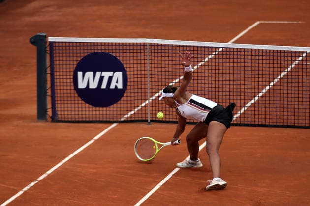 Italian Open 2026 tennis tournament ROME, ITALY - MAY 5: Turkiye’s Zeynep Sonmez (not seen) competes against Italy’s Jennifer Ruggeri during a first-round match at the WTA, Tennis Damen 1000 Italian Open held on clay courts at the Foro Italico complex in Rome, Italy, on May 5, 2026. Baris Seckin Anadolu Rome Italy. Editorial use only. Please get in touch for any other usage.  Copyright: x2026xAnadoluxBarisxSeckinx