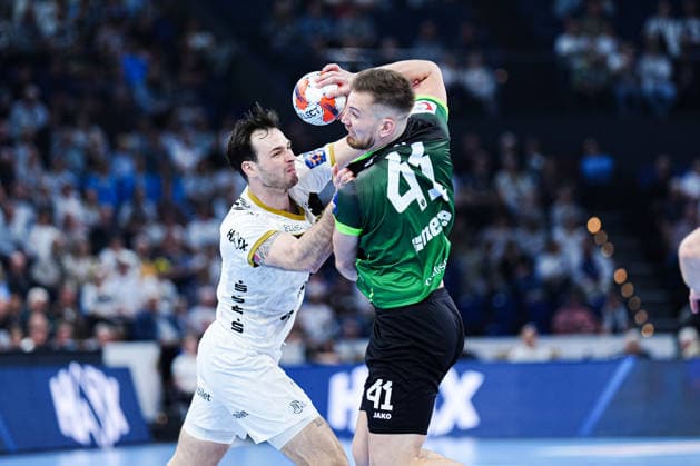 Veron Nacinovic (THW Kiel, 93), Tin Lucin (RK Nexe, 41) GER, THW Kiel vs. RK Nexe, Handball, EHF European League, Viertelfinale, Rückspiel, Saison 2025 2026, 05.05.2026 GER, THW Kiel vs. RK Nexe, Handball, EHF European League, Viertelfinale, Rückspiel, Saison 2025 2026, 05.05.2026 Kiel Copyright: xEibner-Pressefoto MarcelxvonxFehrnx EP_MFN