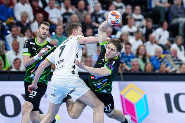 Magnus Landin (THW Kiel, 07), Marko Moslavac (RK Nexe, 17) GER, THW Kiel vs. RK Nexe, Handball, EHF European League, Viertelfinale, Rückspiel, Saison 2025 2026, 05.05.2026 GER, THW Kiel vs. RK Nexe, Handball, EHF European League, Viertelfinale, Rückspiel, Saison 2025 2026, 05.05.2026 Kiel Copyright: xEibner-Pressefoto MarcelxvonxFehrnx EP_MFN