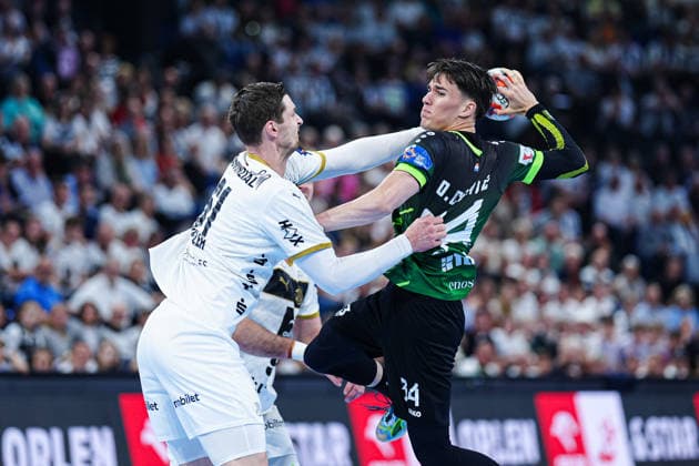 Hendrik Pekeler (THW Kiel, 61), Ognjen Cenic (RK Nexe, 34) GER, THW Kiel vs. RK Nexe, Handball, EHF European League, Viertelfinale, Rückspiel, Saison 2025 2026, 05.05.2026 GER, THW Kiel vs. RK Nexe, Handball, EHF European League, Viertelfinale, Rückspiel, Saison 2025 2026, 05.05.2026 Kiel Copyright: xEibner-Pressefoto MarcelxvonxFehrnx EP_MFN