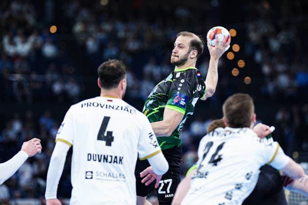 Wurf Tor Luka Moslavac (RK Nexe, 27) GER, THW Kiel vs. RK Nexe, Handball, EHF European League, Viertelfinale, Rückspiel, Saison 2025 2026, 05.05.2026 GER, THW Kiel vs. RK Nexe, Handball, EHF European League, Viertelfinale, Rückspiel, Saison 2025 2026, 05.05.2026 Kiel Copyright: xEibner-Pressefoto MarcelxvonxFehrnx EP_MFN