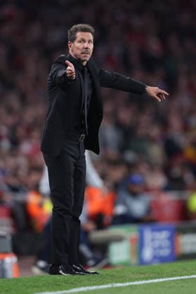 London, England, 5th May 2026. Diego Simeone manager of Atletico Madrid during the Arsenal vs Atletico Madrid UEFA Champions League match at the Emirates Stadium, London. Picture credit should read: David Klein Sportimage EDITORIAL USE ONLY. No use with unauthorised audio, video, data, fixture lists, club league logos or live services. Online in-match use limited to 120 images, no video emulation. No use in betting, games or single club league player publications. SPI_041_DK_Arsenal_Athletico_Madrid SPI-4781-0041
