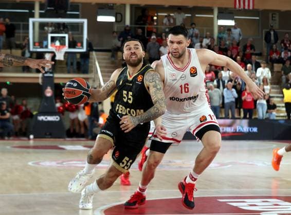 MONACO-OLYMPIAKOS BASKET EUROLIGUE PHOTOPQR NICE MATIN Jean François Ottonello ; Monaco ; 05 05 2026 ; AS Monaco vs Olympiakos - Quart de finale Euroligue de basket match 3 - 55 Mike James Monaco France  Copyright: xPHOTOPQR NICExMATIN MAXPPPxJeanxFrançoisxOttonellox 20260505NIM8978 20260505NIM8978