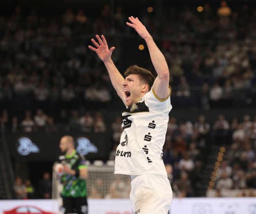 photo : Torjubel bei Lukas ZERBE (Kiel) Handball Herren am Di. 05.05.2026 Mens EHF European League , THW Kiel - RK Nexe Nasice