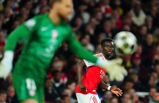 Bukayo Saka of Arsenal Arsenal v Atletico Madrid, UEFA Champions League, Semi Final, Second Leg, Football, Emirates Stadium, London, UK - 05 May 2026London Emirates Stadium United Kingdom EDITORIAL USE ONLY No use with unauthorised audio, video, data, fixture lists, club league logos or live services. Online in-match use limited to 120 images, no video emulation. No use in betting, games or single club league player publications. Copyright: xJavierxGarcia Shutterstockx 16859995ac