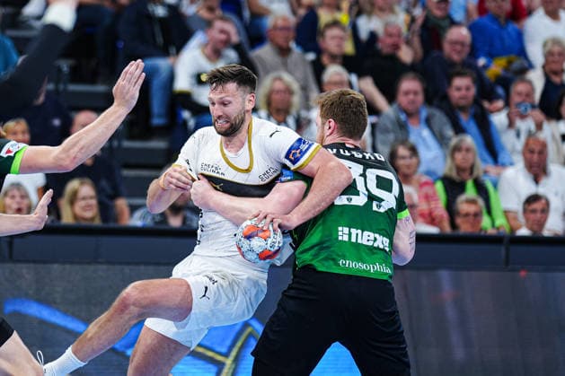 Harald Reinkind (THW Kiel, 06), Leon Vucko (RK Nexe, 39) GER, THW Kiel vs. RK Nexe, Handball, EHF European League, Viertelfinale, Rückspiel, Saison 2025 2026, 05.05.2026 GER, THW Kiel vs. RK Nexe, Handball, EHF European League, Viertelfinale, Rückspiel, Saison 2025 2026, 05.05.2026 Kiel Copyright: xEibner-Pressefoto MarcelxvonxFehrnx EP_MFN