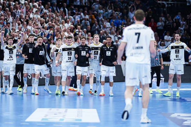 Torjubel THW Kiel nach 7 Meter Wurf Tor Magnus Landin (THW Kiel, 07) GER, THW Kiel vs. RK Nexe, Handball, EHF European League, Viertelfinale, Rückspiel, Saison 2025 2026, 05.05.2026 GER, THW Kiel vs. RK Nexe, Handball, EHF European League, Viertelfinale, Rückspiel, Saison 2025 2026, 05.05.2026 Kiel Copyright: xEibner-Pressefoto MarcelxvonxFehrnx EP_MFN