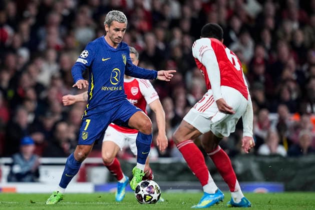 May 5, 2026, London, London, England: Antoine Griezmann of Atletico de Madrid in action during the UEFA Champions League 2025 26 Semi Final Second Leg match between Arsenal FC and Atletico de Madrid at Emirates Stadium on May 05, 2026, in London, England. London England - ZUMAa181 20260505_zaa_a181_219 Copyright: xDennisxAgyemanx