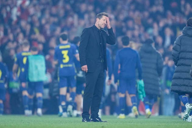 May 5, 2026, London, London, England: Diego Simeone of Atletico de Madrid looks dejected after the team s defeat in the UEFA Champions League 2025 26 Semi Final Second Leg match between Arsenal FC and Atletico de Madrid at Emirates Stadium on May 05, 2026, in London, England. London England - ZUMAa181 20260505_zaa_a181_268 Copyright: xDennisxAgyemanx