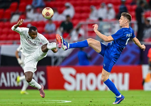 May 5, 2026, Doha, Qatar: Mohamed Camara (L) of Al Sadd SC and Krzysztof Piatek R) of Al Duhail SC seen in action during the Amir Cup 2026 Semi Final match between Al Sadd SC and Al Duhail SC at Ahmad bin Ali Stadium.Final score; Al Sadd SC 4 : 1 Al Duhail SC Doha Qatar - ZUMAs197 20260505_aaa_s197_199 Copyright: xNoushadxVariyattiyakkalx