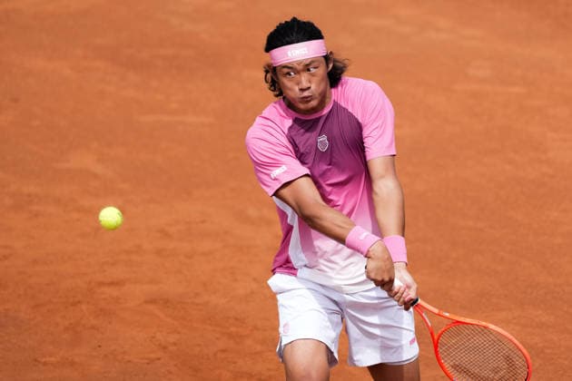 Zhizhen Zhang of China during the match against Daniel Altmaier of Germany at the Internazionali BNL d Italia 2026 tennis tournament at Foro Italico in Rome, Italy on May, 6, 2026. AntoniettaxBaldassarre