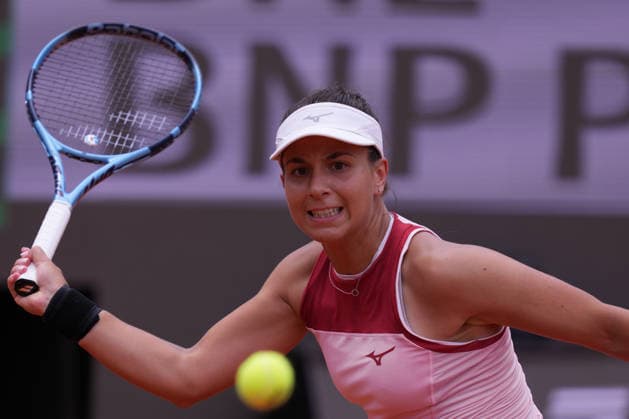 Lucrezia Stefanini (ITA) during the match between Lucrezia Stefanini (ITA) vs Jelena Ostapenko (LAT) at the Italian Open in Rome, Wednesday, May 6, 2026. (Alfredo Falcone LaPresse)  Copyright: xAlfredoxFalcone LaPressex