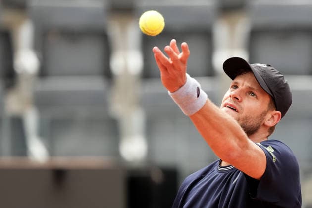 Yannick Hanfmann of Germany during the match against Hubert Hurkacz of Poland at the Internazionali BNL d Italia 2026 tennis tournament at Foro Italico in Rome, Italy on May, 6, 2026. AntoniettaxBaldassarre