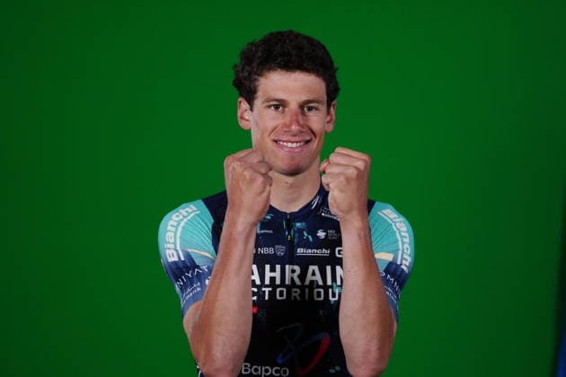 Belgium™s Alec Segaert of Bahrain Victorious during the teams presentation ahead of the Giro d™Italia cycling race in Burgas. The race starts on Friday, May 8, with the first stage over 160 km, from Nessebar to Burgas, Bulgaria - Wednesday, May 6, 2026. - cycling.  Copyright: xMassimoxPaolonex xLaPressex