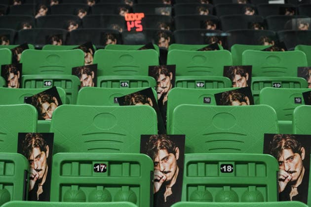 May 6, 2026, Athens, Athens, Greece: Panathinaikos supporters wear masks featuring the face of Panathinaikos owner Dimitris Giannakopoulos during the EuroLeague Playoffs Game 3 between Panathinaikos and Valencia at Telekom Center Athens in Athens, Greece on May 6, 2026. EuroLeague Playoffs: Panathinaikos Vs Valencia  - ZUMAa226 20260506_zip_a226_003 Copyright: xGiorgosxArapekosx