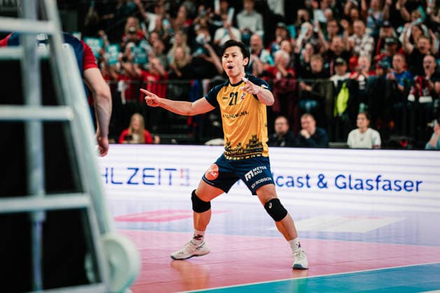 VBL: SVG Lüneburg vs. Berlin Recycling Volleys, 06.05.2026 Sho Takahashi (SVG Lüneburg, 21) jubelt; Volleyball Bundesliga, Playoffs, Finale, Spiel 3: SVG Lüneburg vs. Berlin Recycling Volleys am 06.05.2026 in der LKH-Arena, Lüneburg Copyright: xBEAUTIFULxSPORTS Tonhäuserx