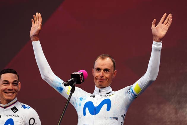 Spain™s Enric Mas Nicolau of Movistar Team during the teams presentation ahead of the Giro d™Italia cycling race in Burgas. The race starts on Friday, May 8, with the first stage over 160 km, from Nessebar to Burgas, Bulgaria - Wednesday, May 6, 2026. - cycling.  Copyright: xMassimoxPaolonex xLaPressex