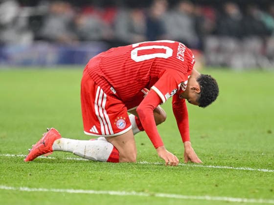 Jamal Musiala (FC Bayern München) injured during the UEFA Champions League 2025 26 Semi Final Second Leg match between FC Bayern München and Paris Saint-Germain at Football Arena Munich on May 6, 2026 in Munich, Germany. (Photo by Harry Langer DeFodi Images) -