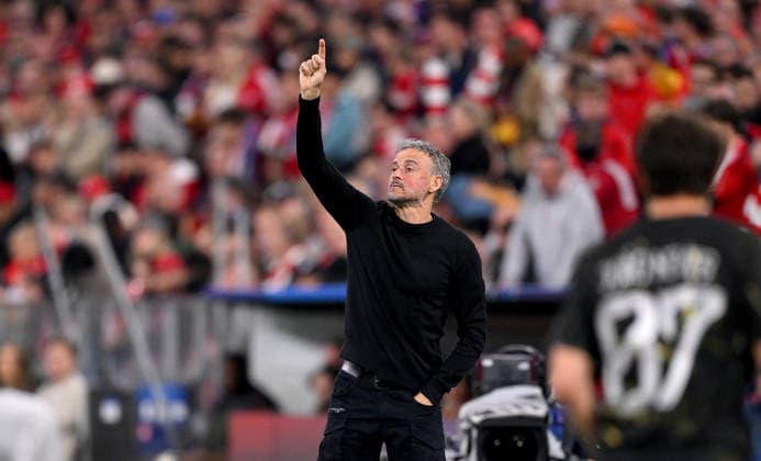 FUSSBALL CHAMPIONS LEAGUE SAISON 2025 2026 Halbfinal Rueckspiel 06.05.2026 FC Bayern Muenchen - Paris Saint-Germain Trainer Luis Enrique (Paris Saint-Germain)