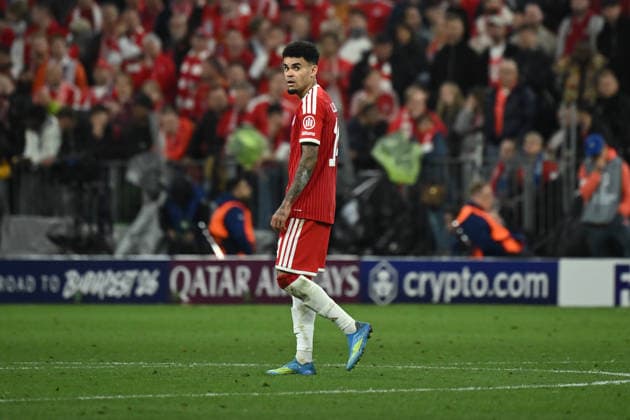 06.05.2026, xemx, Fussball UEFA Champions League 1 2 Finale, FC Bayern Muenchen - Paris St. Germain v.l. Luis Diaz (FC Bayern Muenchen) Enttäuscht, traurig, frustriert, ratlos, (DFL DFB REGULATIONS PROHIBIT ANY USE OF PHOTOGRAPHS as IMAGE SEQUENCES and or QUASI-VIDEO) Muenchen