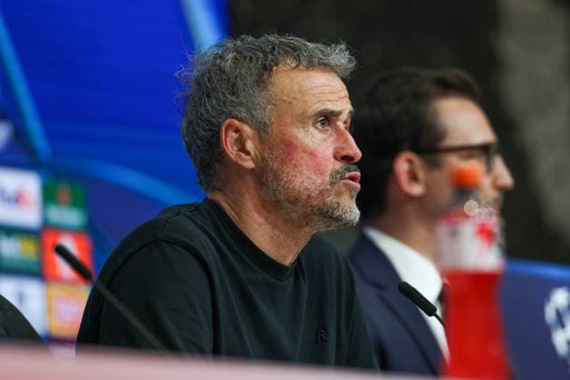 Luis Enrique (Paris St. Germain, Chef-Trainer) bei der Pressekonferenz nach dem Spiel, GER, FC Bayern Muenchen vs. Paris St. Germain, Fussball, UEFA Champions League, Halbfinale, Rueckspiel, Saison 2025 2026, 06.05.2026, GER, FC Bayern Muenchen vs. Paris St. Germain, Fussball, UEFA Champions League, Halbfinale, Rueckspiel, Saison 2025 2026, 06.05.2026 Muenchen Copyright: xEibner-Pressefoto JennixMaulx EP_JML