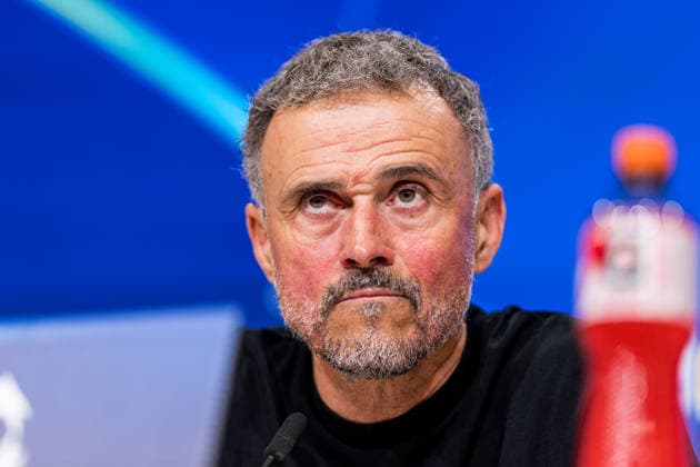 MUNICH, GERMANY - MAY 6: Luis Enrique (Trainer, Head coach FC Paris Saint-Germain) during post game press conference, PK, Pressekonferenz after the UEFA Champions League Semi-Final between FC Bayern Muenchen vs Paris Saint-Germain at Allianz Arena at Semi-Finals 2nd leg of the UEFA Champions League on May 6, 2026 in Munich, Germany. Bavaria Germany Copyright: xSteffiexWunderlx