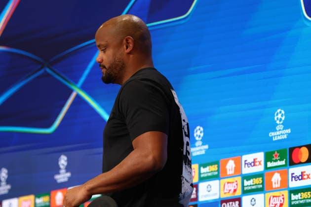 May 7, 2026, Munich, Bavaria, Germany: VINCENT KOMPANY of Bayern Munich during the post-game press conference, PK, Pressekonferenz after the UEFA Champions League 2025 26 Semi-final Leg 2 game between Bayern Munich and Paris Saint-Germain at the Allianz Arena in Munich, Germany. Game ended 1:1 and PSG won 6:5 on aggregate. Munich Germany - ZUMAc179 20260507_zep_c179_020 Copyright: xMickaelxChavetx