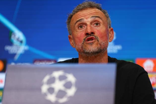 May 7, 2026, Munich, Bavaria, Germany: LUIS ENRIQUE during the post-game press conference, PK, Pressekonferenz after the UEFA Champions League 2025 26 Semi-final Leg 2 game between Bayern Munich and Paris Saint-Germain at the Allianz Arena in Munich, Germany. Game ended 1:1 and PSG won 6:5 on aggregate. Munich Germany - ZUMAc179 20260507_zep_c179_031 Copyright: xMickaelxChavetx
