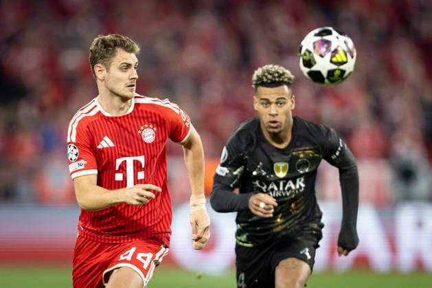 FOOTBALL : FC Bayern Munich vs Paris Saint Germain - 1 2 finale Retour - Ligue des Champions 2026 - 06 05 2026 Josip StaniÅ¡iÄ‡ 44 (FC Bayern Munich) et DÃ sirÃ DouÃ 14 (Paris Saint-Germain)  Copyright: xelyxandroxcegarrax