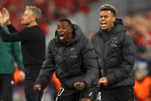 May 6, 2026, Munich, Bavaria, Germany: OUSMANE DEMBELE and DESIRE DOUE of PSG celebrate in the UEFA Champions League 2025 26 Semi-final Leg 2 game between Bayern Munich and Paris Saint-Germain at the Allianz Arena in Munich, Germany. The game ended up in a 1:1 draw, and PSG won 6:5 on aggregate to advance to the Final. Soccer 2026: Champions League: Bayern Munich 1:1 PSG  - ZUMAc179 20260506_zep_c179_042 Copyright: xMickaelxChavetx