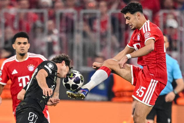 Joao Neves (Paris Saint-Germain FC) and Aleksandar PavloviÄ‡ (FC Bayern München) battle for the ball during the UEFA Champions League 2025 26 Semi Final Second Leg match between FC Bayern München and Paris Saint-Germain at Football Arena Munich on May 6, 2026 in Munich, Germany. (Photo by Harry Langer DeFodi Images) -