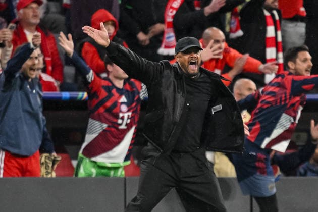 Trainer Vincent Kompany (FC Bayern München) gestures during the UEFA Champions League 2025 26 Semi Final Second Leg match between FC Bayern München and Paris Saint-Germain at Football Arena Munich on May 6, 2026 in Munich, Germany. (Photo by Harry Langer DeFodi Images) -